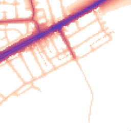 Daytime road noise heatmap for RM3 0JX