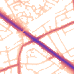 Daytime road noise heatmap for RM3 0LH