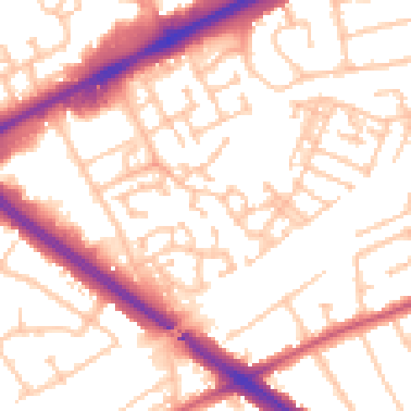 Daytime road noise heatmap for RM3 0WT