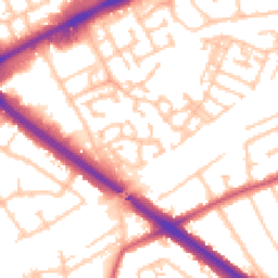 Daytime road noise heatmap for RM3 0WW