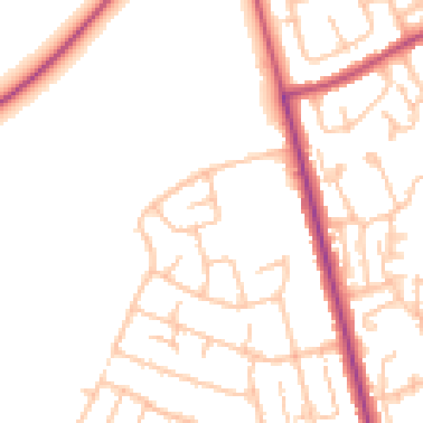 Daytime road noise heatmap for RM3 7EB