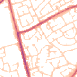 Daytime road noise heatmap for RM3 8JZ