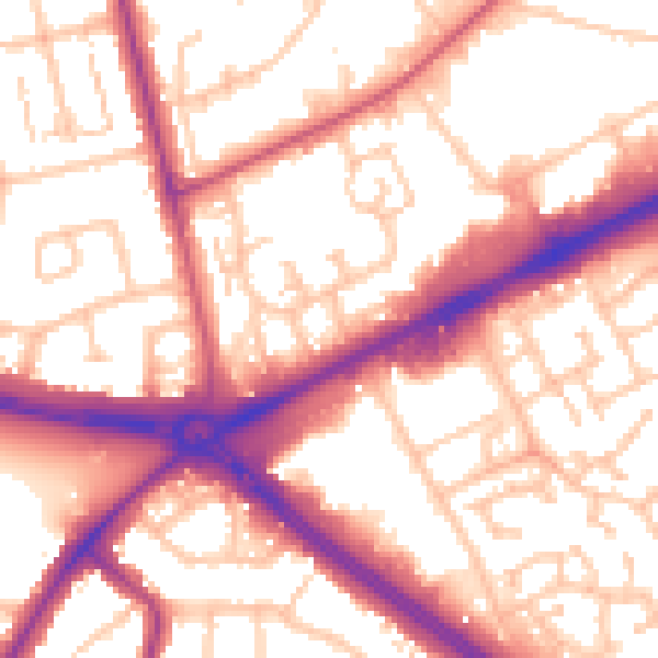Daytime road noise heatmap for RM3 8PL