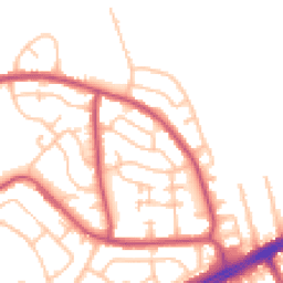 Daytime road noise heatmap for RM3 9TU
