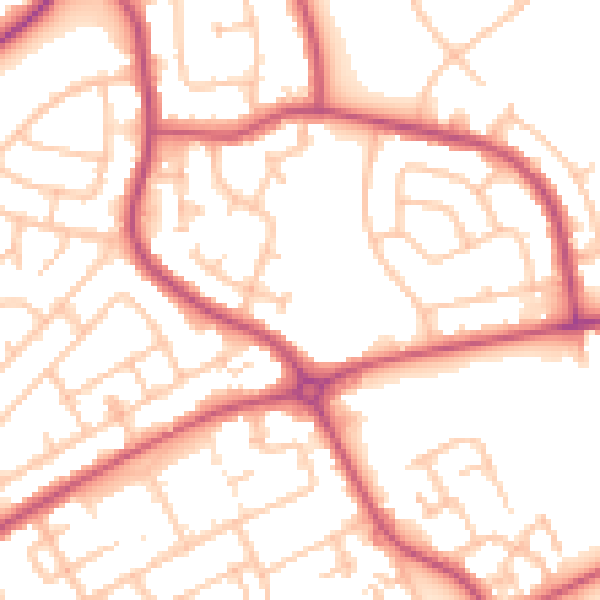 Daytime road noise heatmap for RM3 9YD