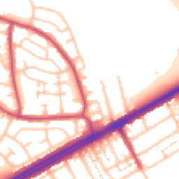 Daytime road noise heatmap for RM3 9YP