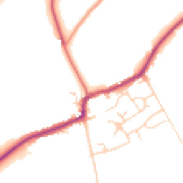 Daytime road noise heatmap for RM4 1BN