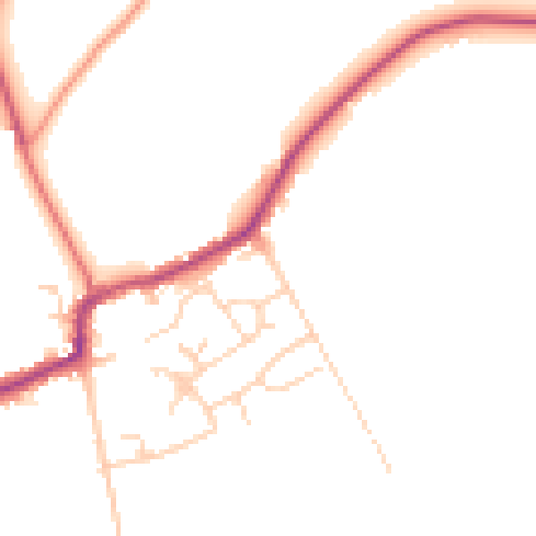 Daytime road noise heatmap for RM4 1BS