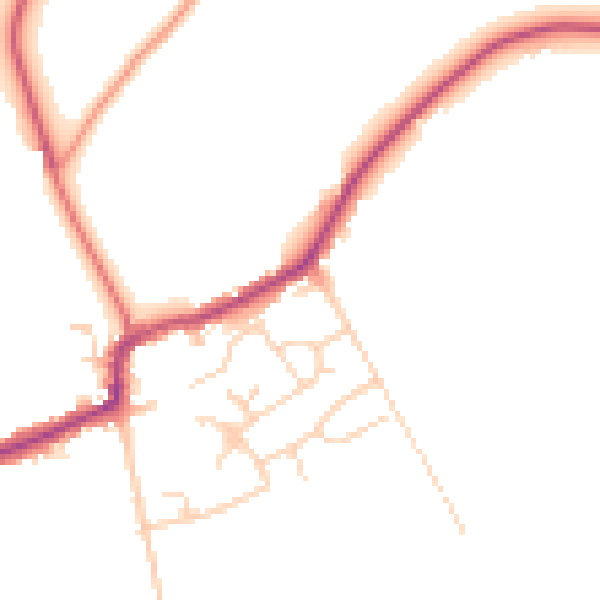 Daytime road noise heatmap for RM4 1BY