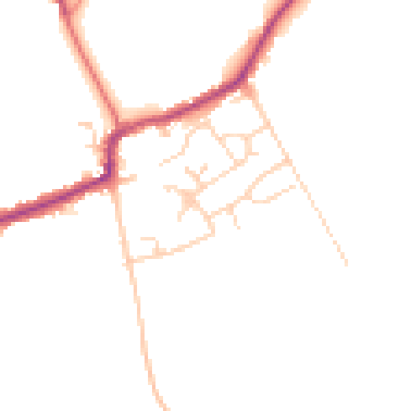 Daytime road noise heatmap for RM4 1DD