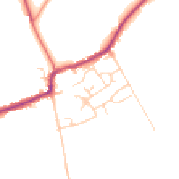 Daytime road noise heatmap for RM4 1DG