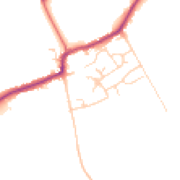 Daytime road noise heatmap for RM4 1DH