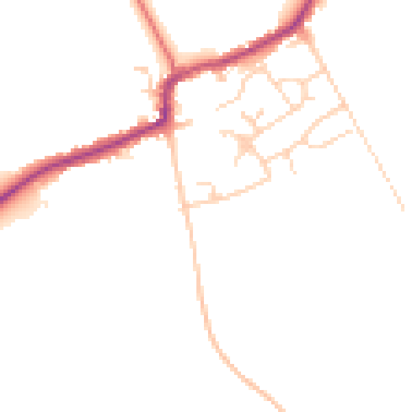 Daytime road noise heatmap for RM4 1DP