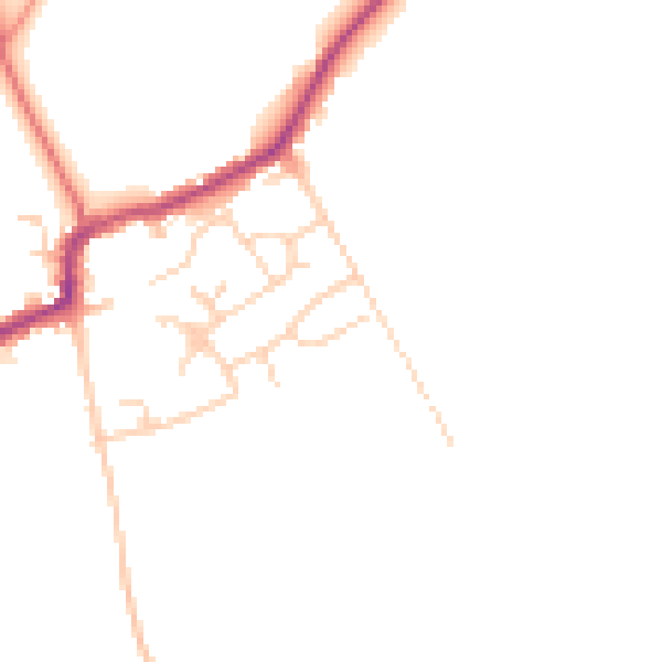 Daytime road noise heatmap for RM4 1DT