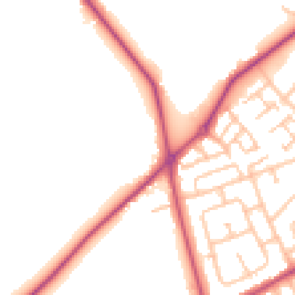 Daytime road noise heatmap for RM4 1QL