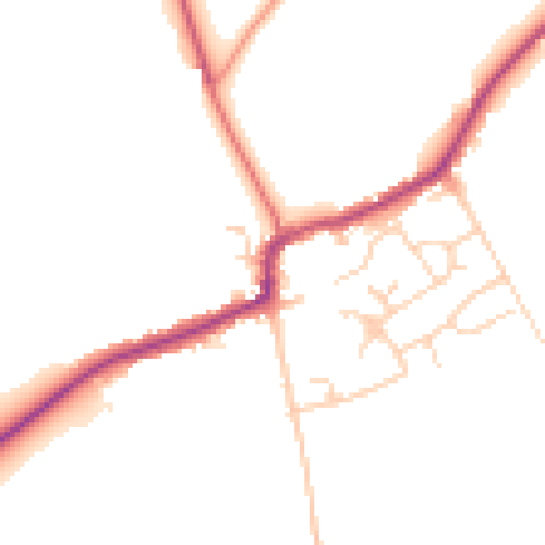 Daytime road noise heatmap for RM4 1UA