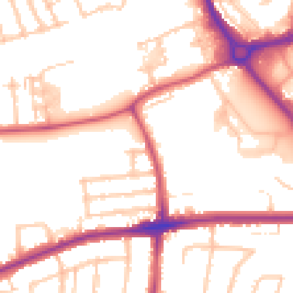 Daytime road noise heatmap for RM7 0BH