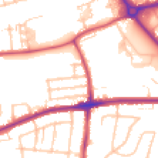 Daytime road noise heatmap for RM7 0BP