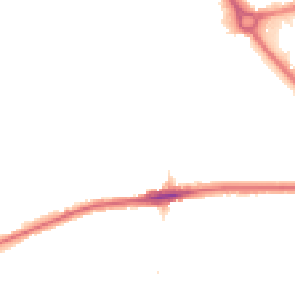 Night-time road noise heatmap for RM7 0BP