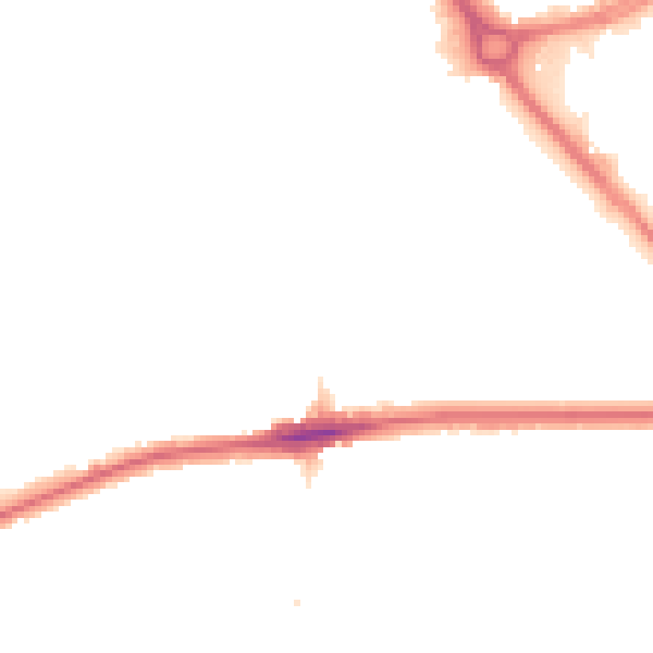 Night-time road noise heatmap for RM7 0DH