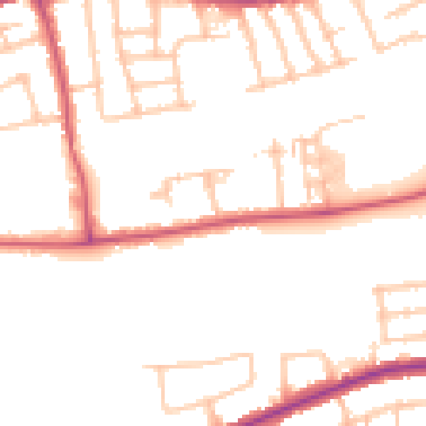 Daytime road noise heatmap for RM7 0EN