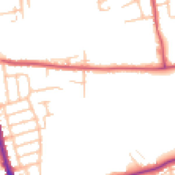 Daytime road noise heatmap for RM7 0EU