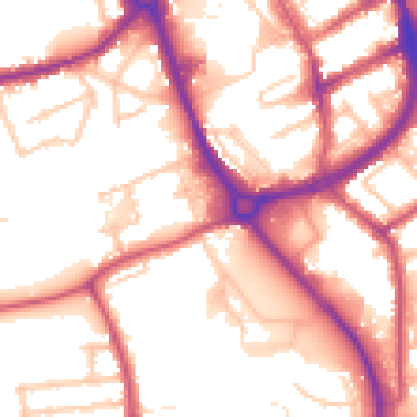 Daytime road noise heatmap for RM7 0FL