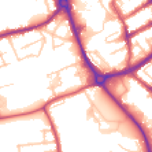 Daytime road noise heatmap for RM7 0FN