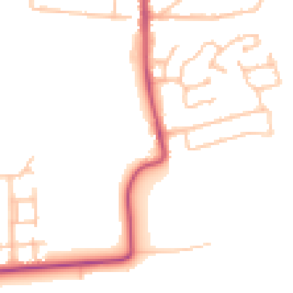 Daytime road noise heatmap for RM7 0NT