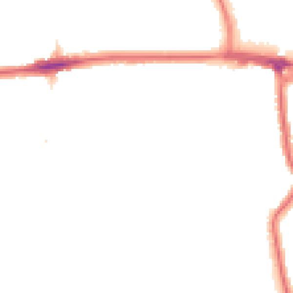 Night-time road noise heatmap for RM7 0RU