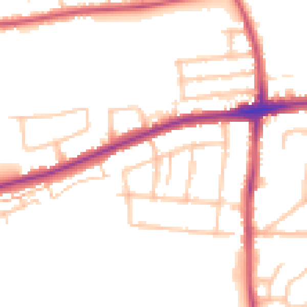 Daytime road noise heatmap for RM7 0UR