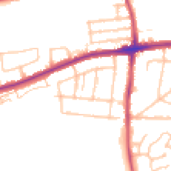 Daytime road noise heatmap for RM7 0UT