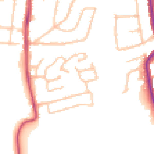 Daytime road noise heatmap for RM7 0YJ
