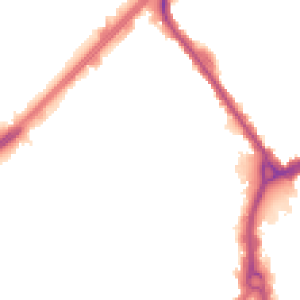 Night-time road noise heatmap for RM7 7EJ