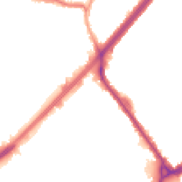 Night-time road noise heatmap for RM7 7JP
