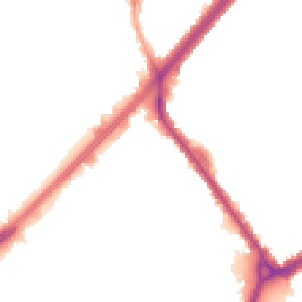 Night-time road noise heatmap for RM7 7JR