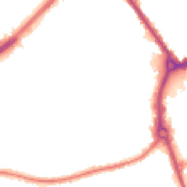 Night-time road noise heatmap for RM7 7LL