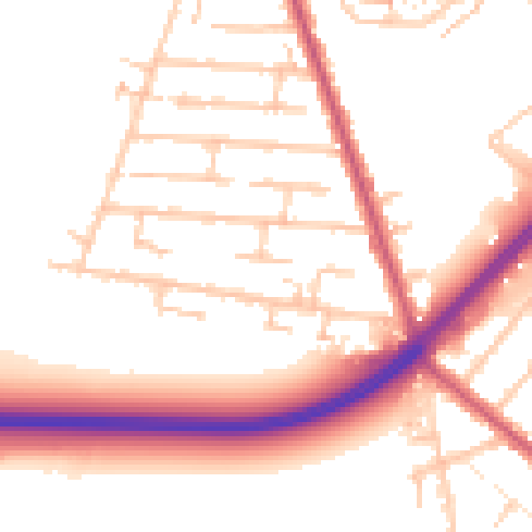 Daytime road noise heatmap for RM7 8BD