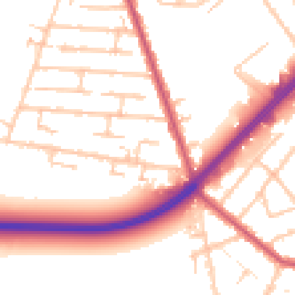 Daytime road noise heatmap for RM7 8BT