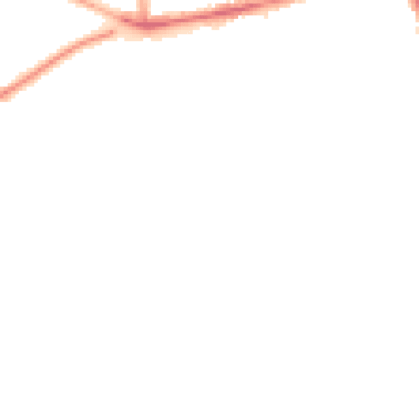 Night-time road noise heatmap for RM7 8EG