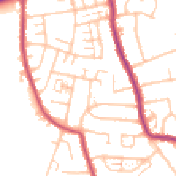 Daytime road noise heatmap for RM7 8HH
