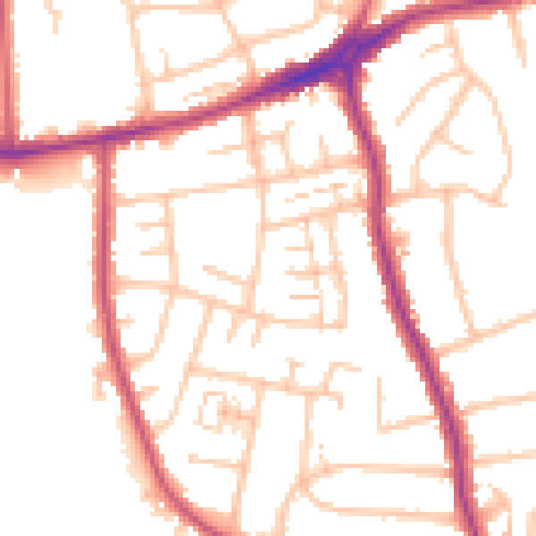Daytime road noise heatmap for RM7 8NU
