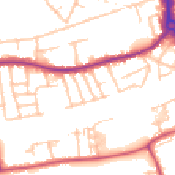 Daytime road noise heatmap for RM7 9DA
