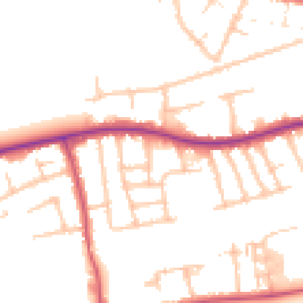 Daytime road noise heatmap for RM7 9JT
