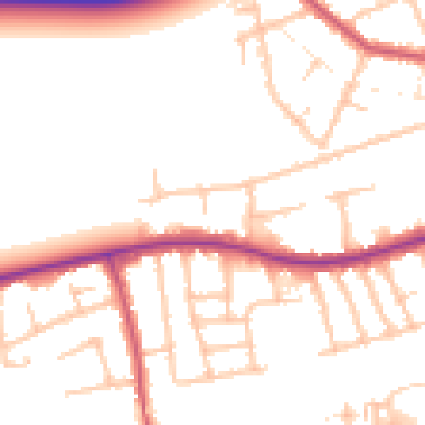 Daytime road noise heatmap for RM7 9LX