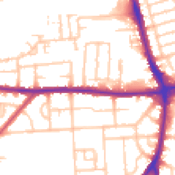 Daytime road noise heatmap for RM8 1DJ