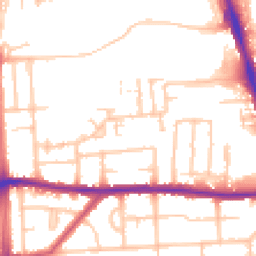 Daytime road noise heatmap for RM8 1EU