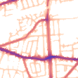 Daytime road noise heatmap for RM8 1UD