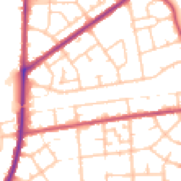 Daytime road noise heatmap for RM9 4AS