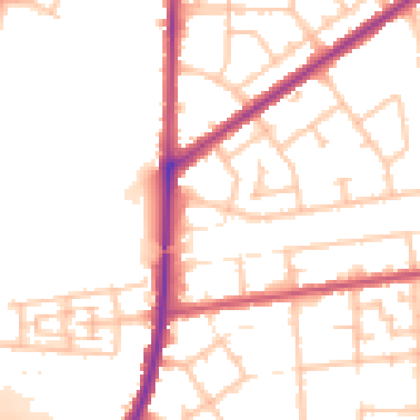 Daytime road noise heatmap for RM9 4AX